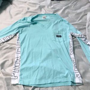 Victoria's Secret PINK Long Sleeve V-Neck Campus